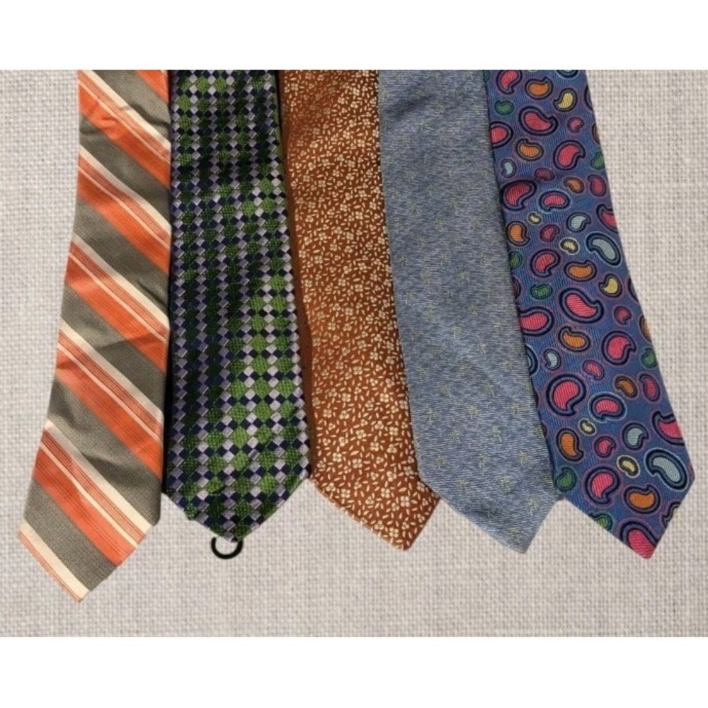 Silk Neck Ties Tommy Hilfiger Calvin Klein Ike Behar NY Talbott Mens Set Of 5